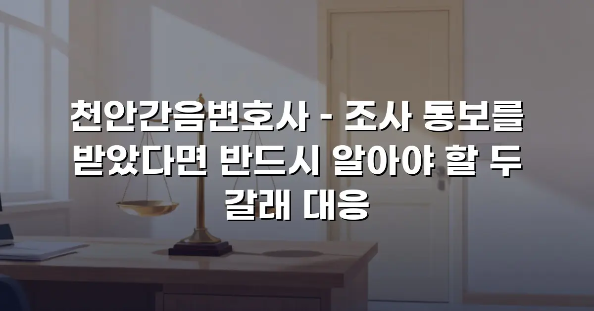 천안간음변호사 – 조사 통보를 받았다면 반드시 알아야 할 두 갈래 대응