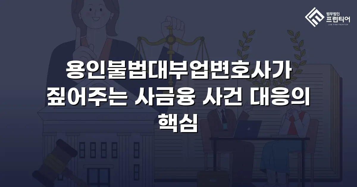 용인불법대부업변호사가 짚어주는 사금융 사건 대응의 핵심