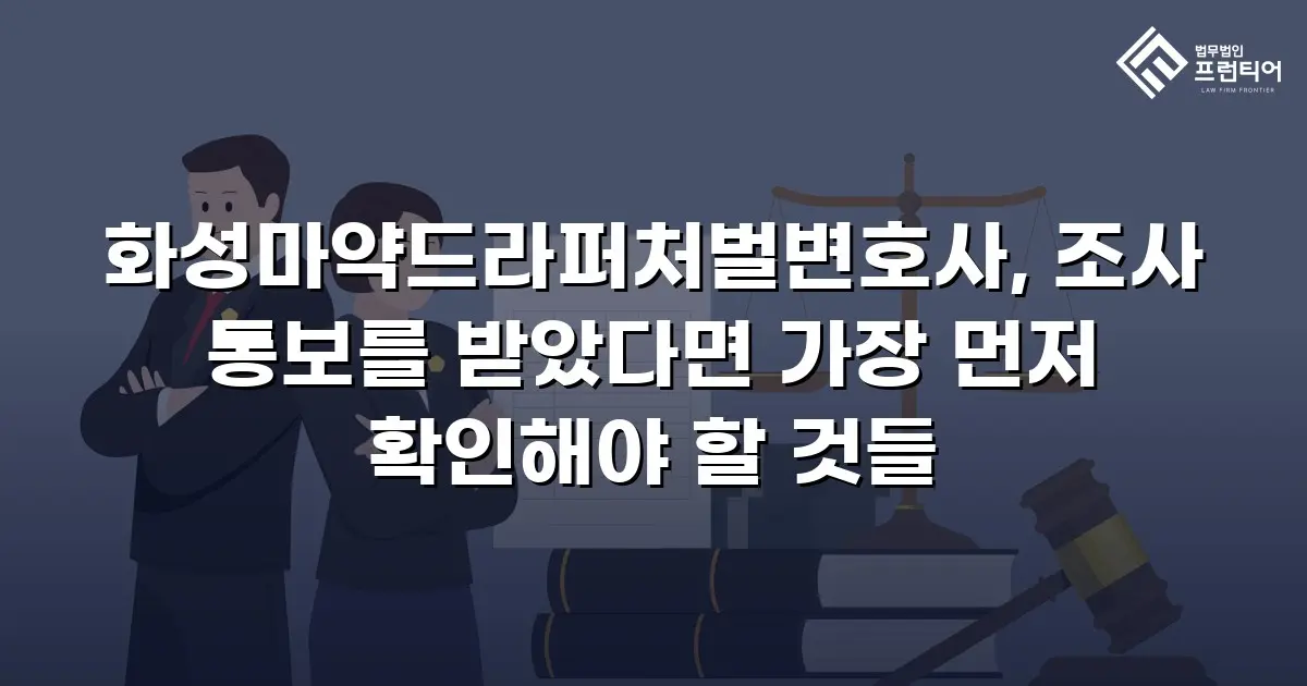 화성마약드라퍼처벌변호사, 조사 통보를 받았다면 가장 먼저 확인해야 할 것들