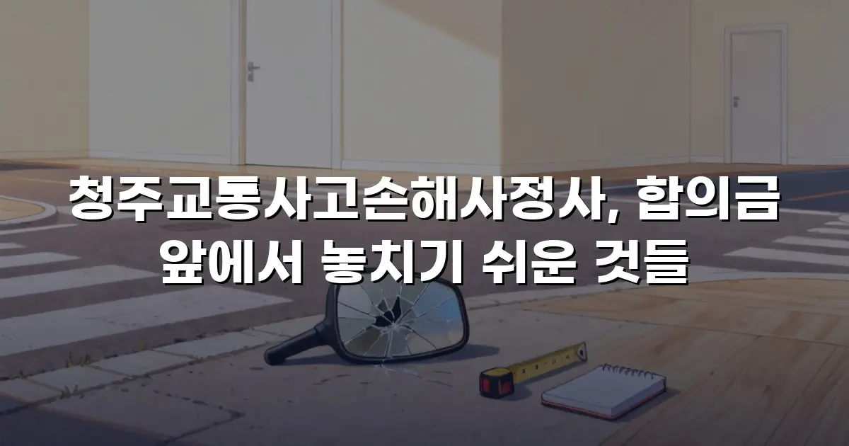 청주교통사고손해사정사, 합의금 앞에서 놓치기 쉬운 것들