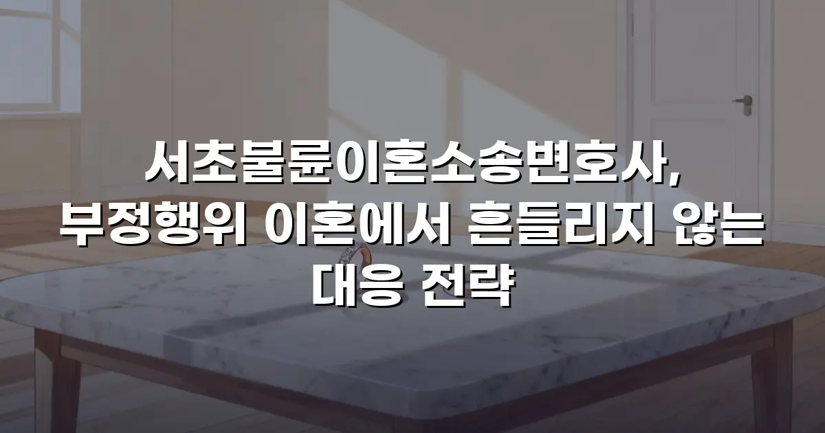 서초불륜이혼소송변호사, 부정행위 이혼에서 흔들리지 않는 대응 전략