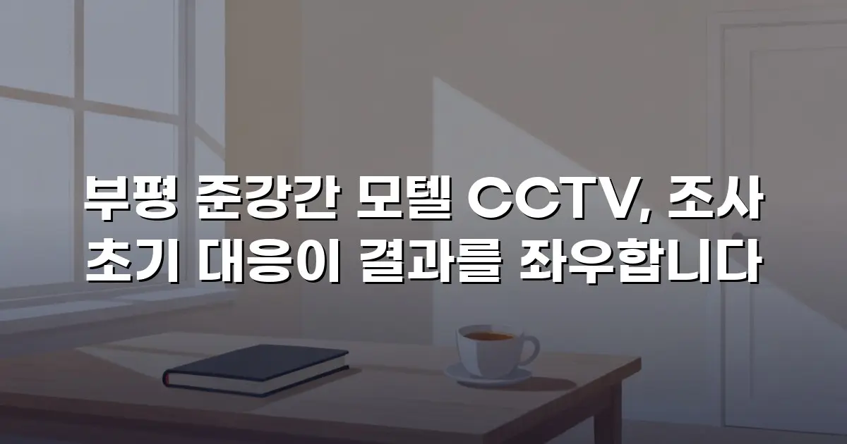 부평 준강간 모텔 CCTV, 조사 초기 대응이 결과를 좌우합니다