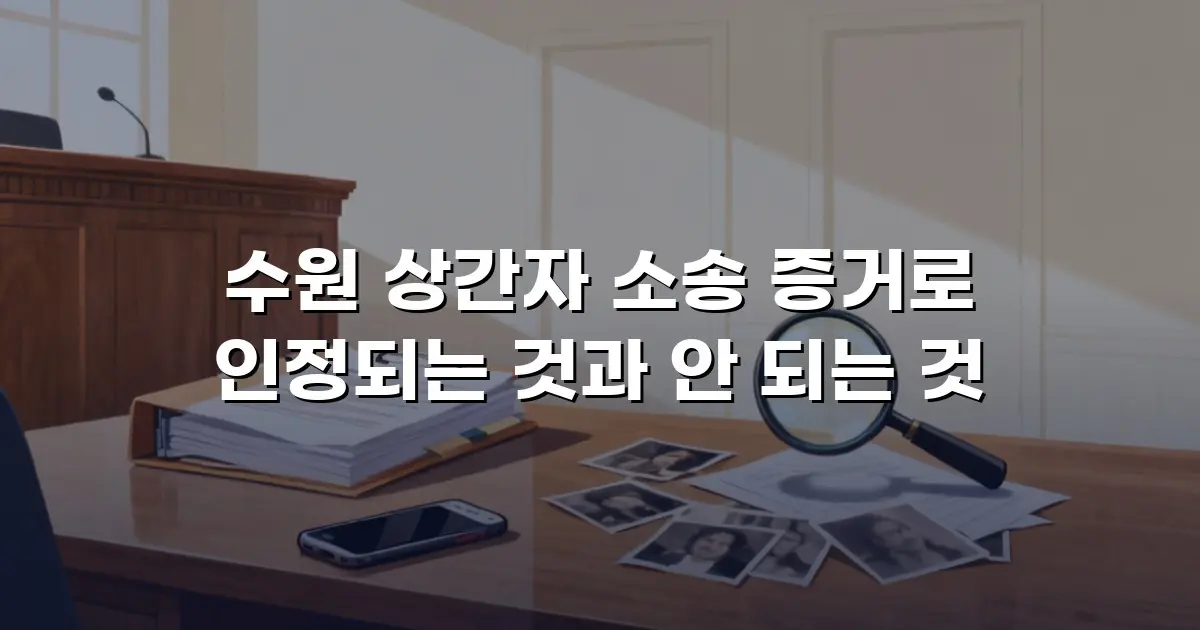 수원 상간자 소송 증거로 인정되는 것과 안 되는 것