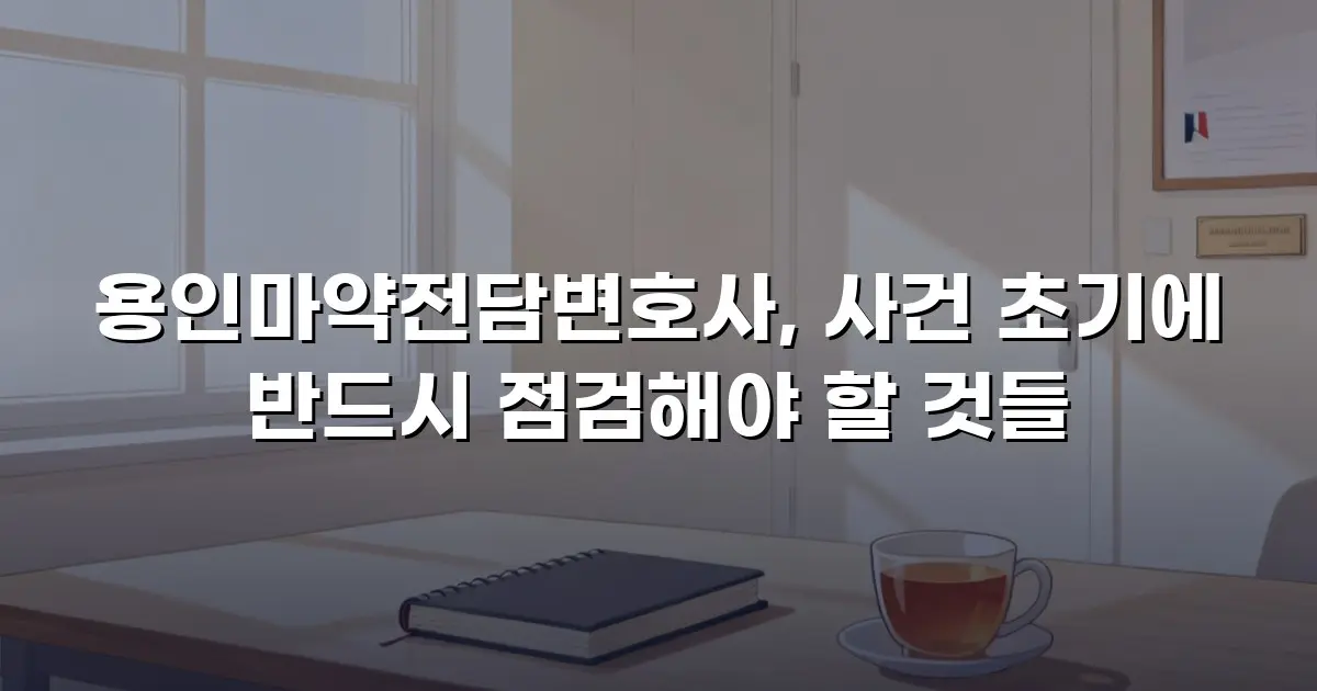 용인마약전담변호사, 사건 초기에 반드시 점검해야 할 것들