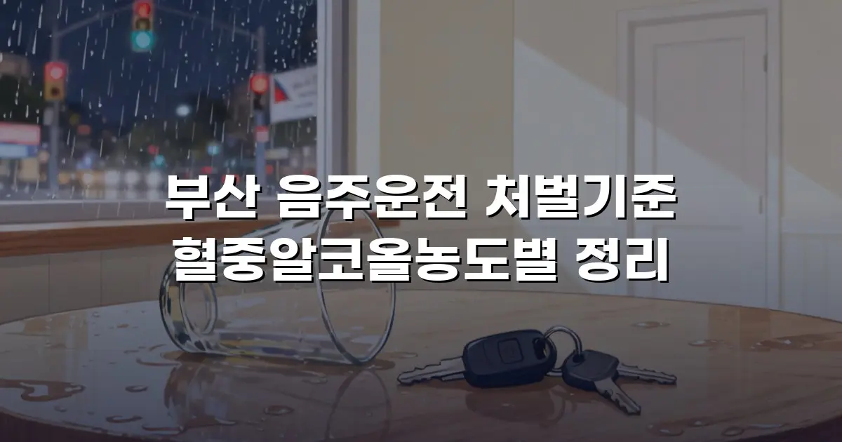 부산 음주운전 처벌기준 혈중알코올농도별 정리