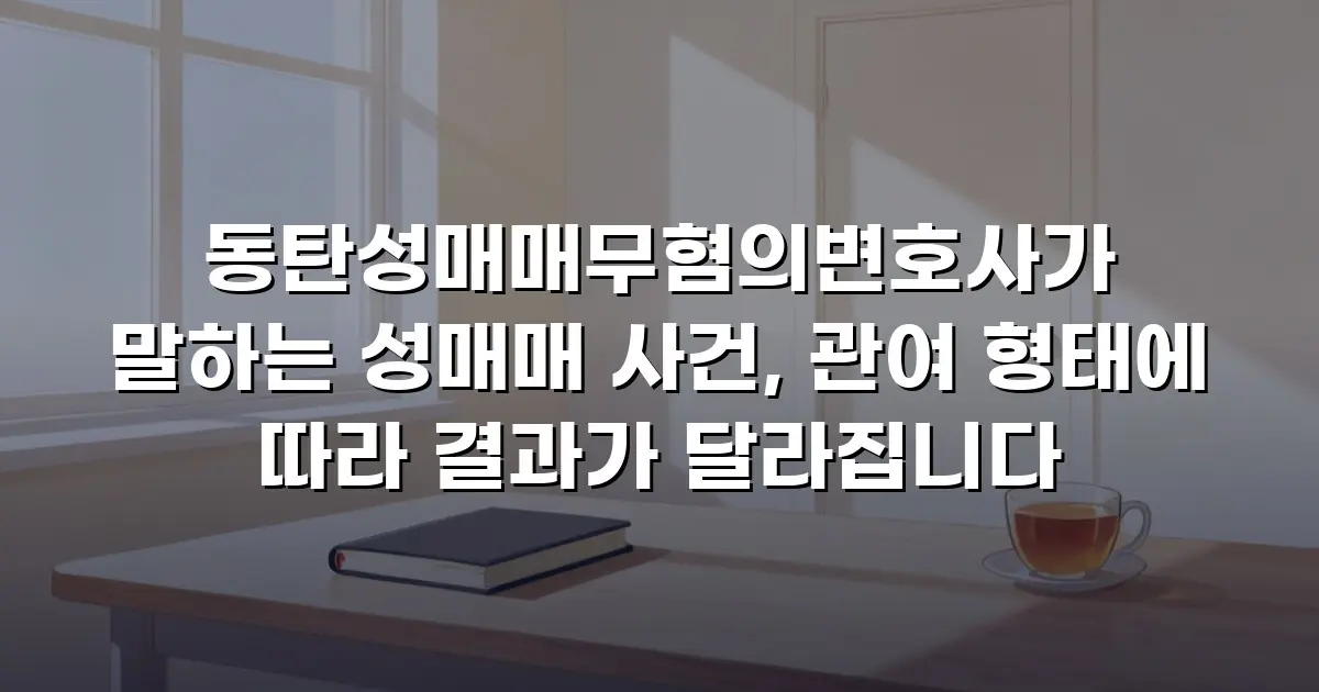 동탄성매매무혐의변호사가 말하는 성매매 사건, 관여 형태에 따라 결과가 달라집니다