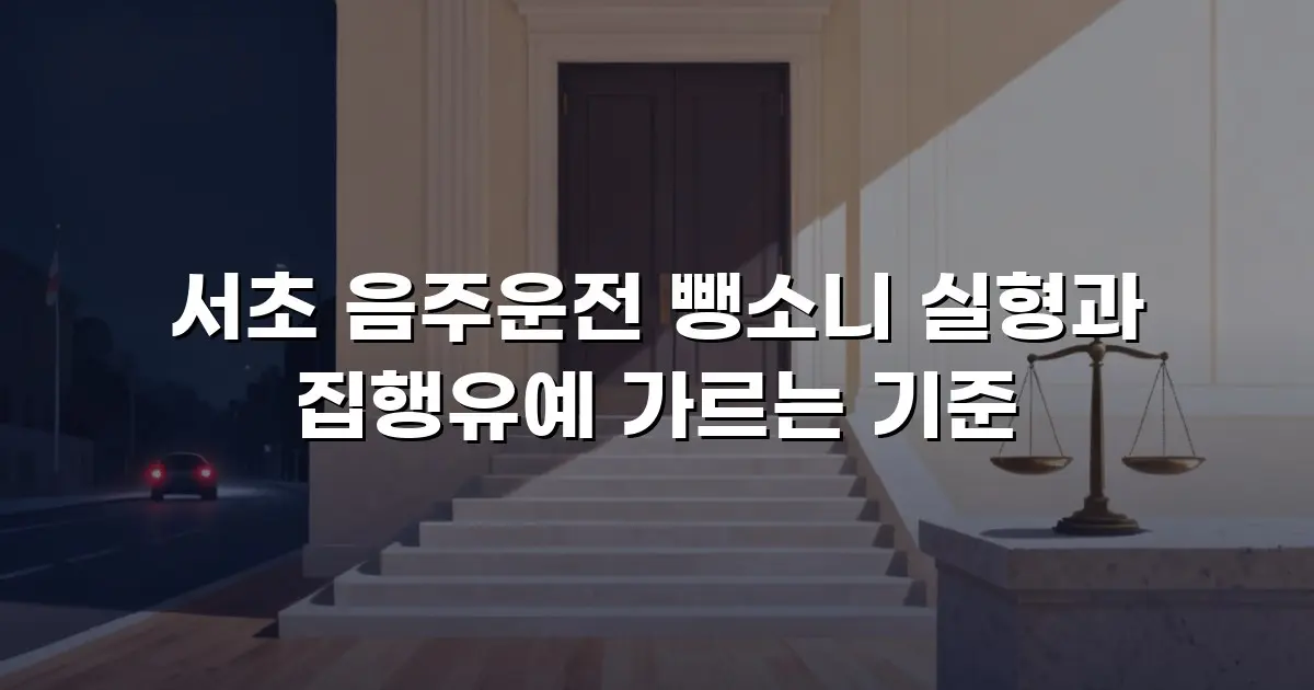 서초 음주운전 뺑소니 실형과 집행유예 가르는 기준