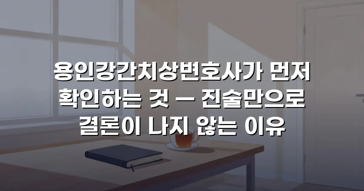 용인강간치상변호사가 먼저 확인하는 것 — 진술만으로 결론이 나지 않는 이유