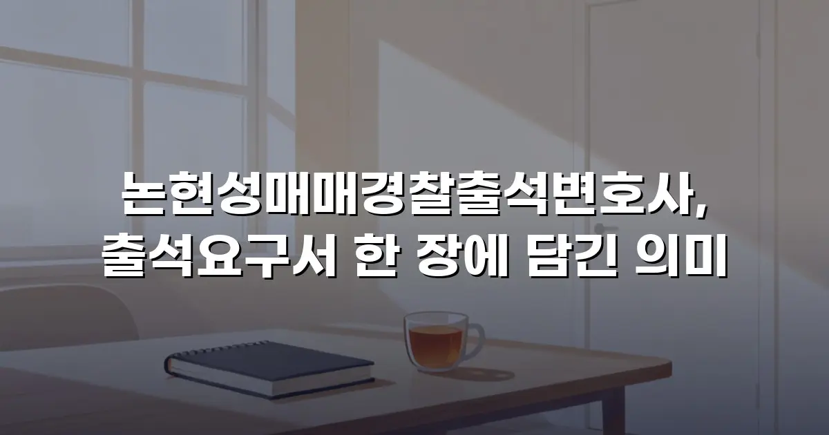 논현성매매경찰출석변호사, 출석요구서 한 장에 담긴 의미