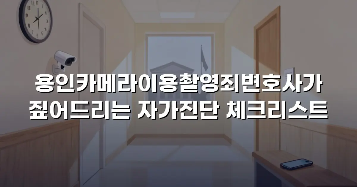 용인카메라이용촬영죄변호사가 짚어드리는 자가진단 체크리스트