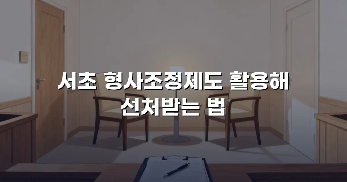 서초 형사조정제도 활용해 선처받는 법