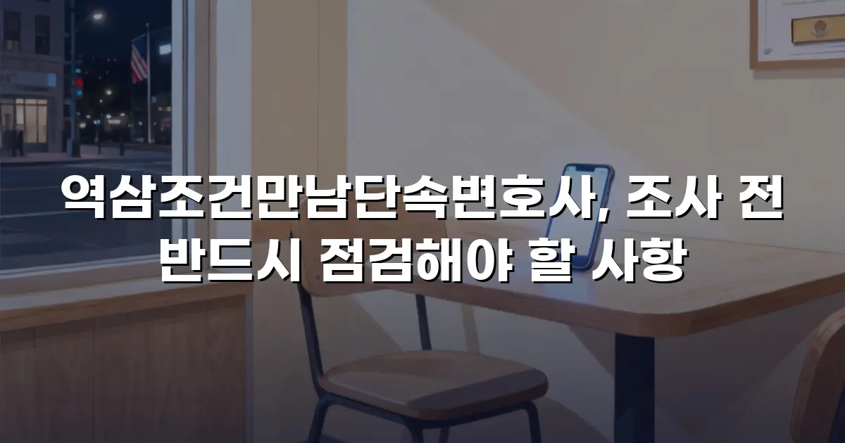 역삼조건만남단속변호사, 조사 전 반드시 점검해야 할 사항