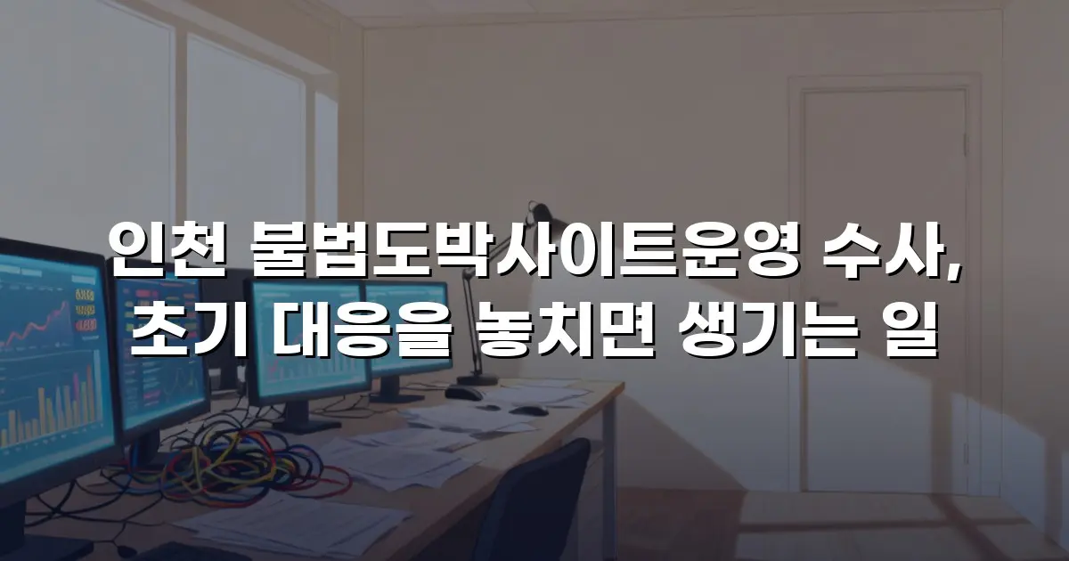인천 불법도박사이트운영 수사, 초기 대응을 놓치면 생기는 일