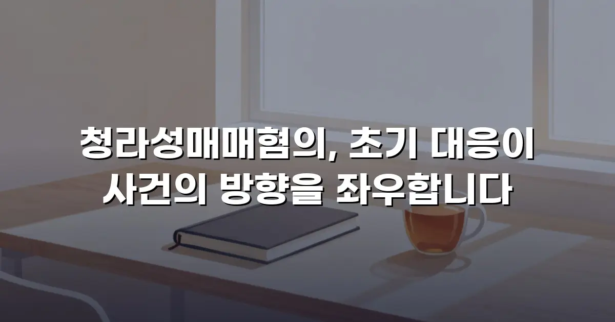 청라성매매혐의, 초기 대응이 사건의 방향을 좌우합니다
