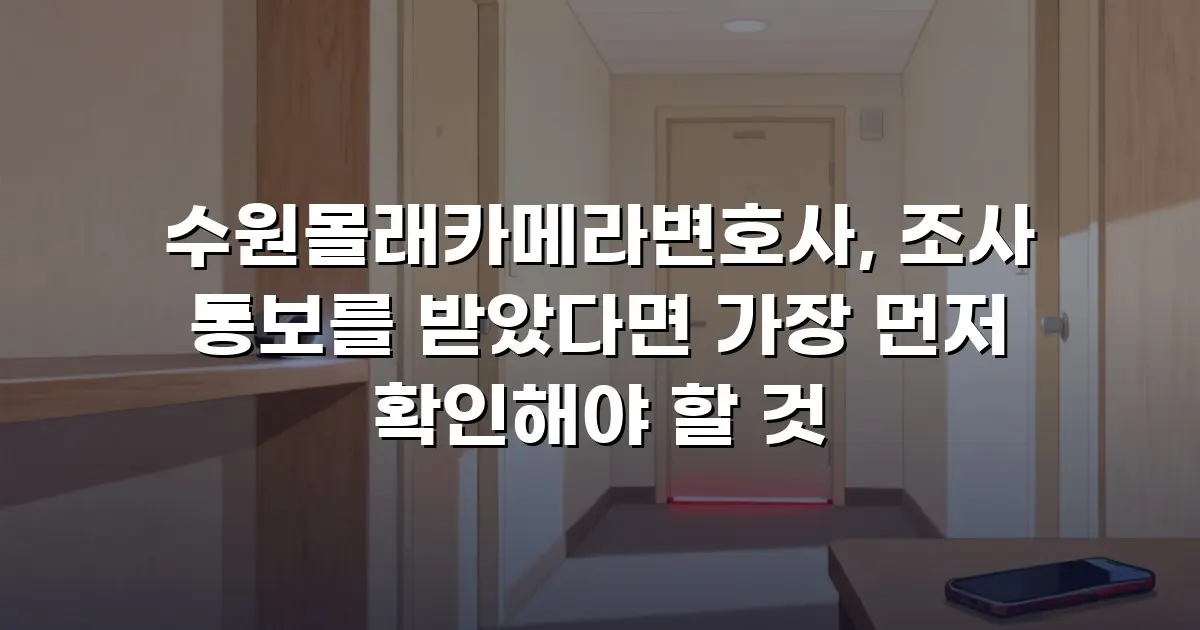 수원몰래카메라변호사, 조사 통보를 받았다면 가장 먼저 확인해야 할 것