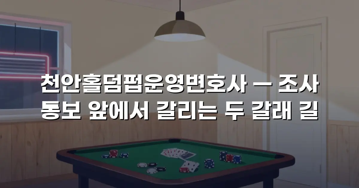 천안홀덤펍운영변호사 — 조사 통보 앞에서 갈리는 두 갈래 길