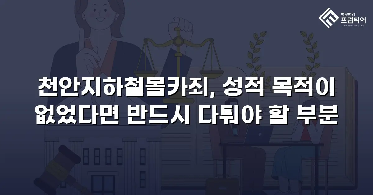 천안지하철몰카죄, 성적 목적이 없었다면 반드시 다퉈야 할 부분