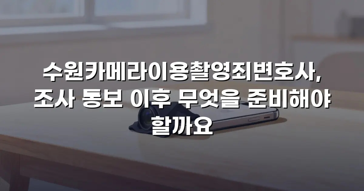 수원카메라이용촬영죄변호사, 조사 통보 이후 무엇을 준비해야 할까요