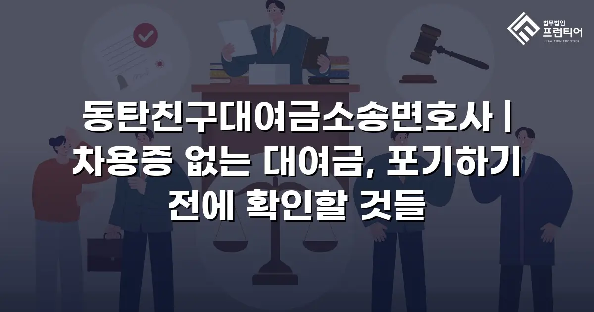 동탄친구대여금소송변호사 | 차용증 없는 대여금, 포기하기 전에 확인할 것들
