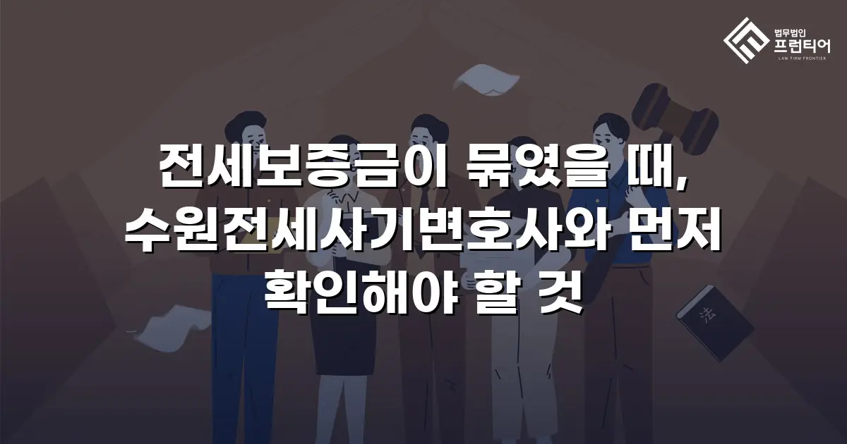 전세보증금이 묶였을 때, 수원전세사기변호사와 먼저 확인해야 할 것