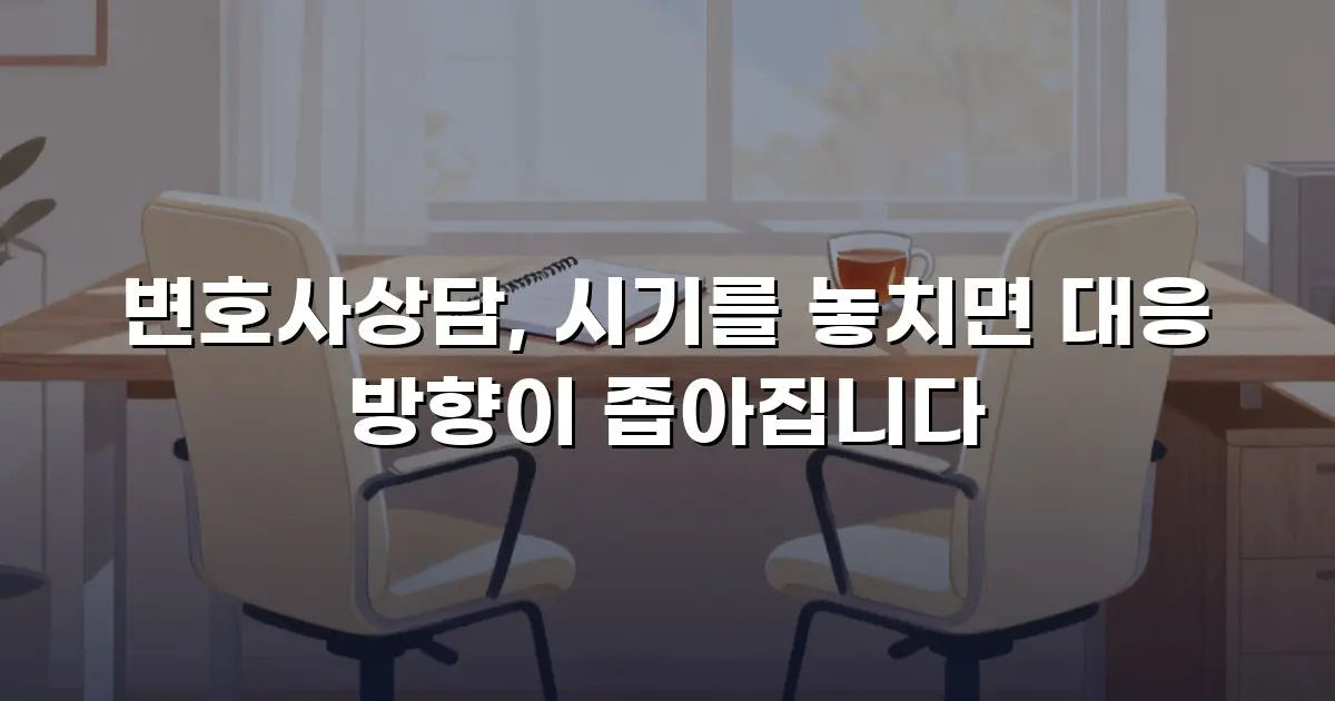 변호사상담, 시기를 놓치면 대응 방향이 좁아집니다