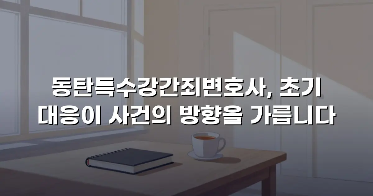 동탄특수강간죄변호사, 초기 대응이 사건의 방향을 가릅니다
