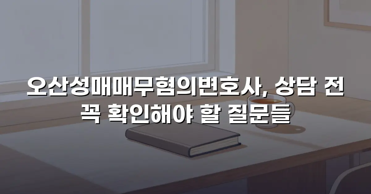 오산성매매무혐의변호사, 상담 전 꼭 확인해야 할 질문들