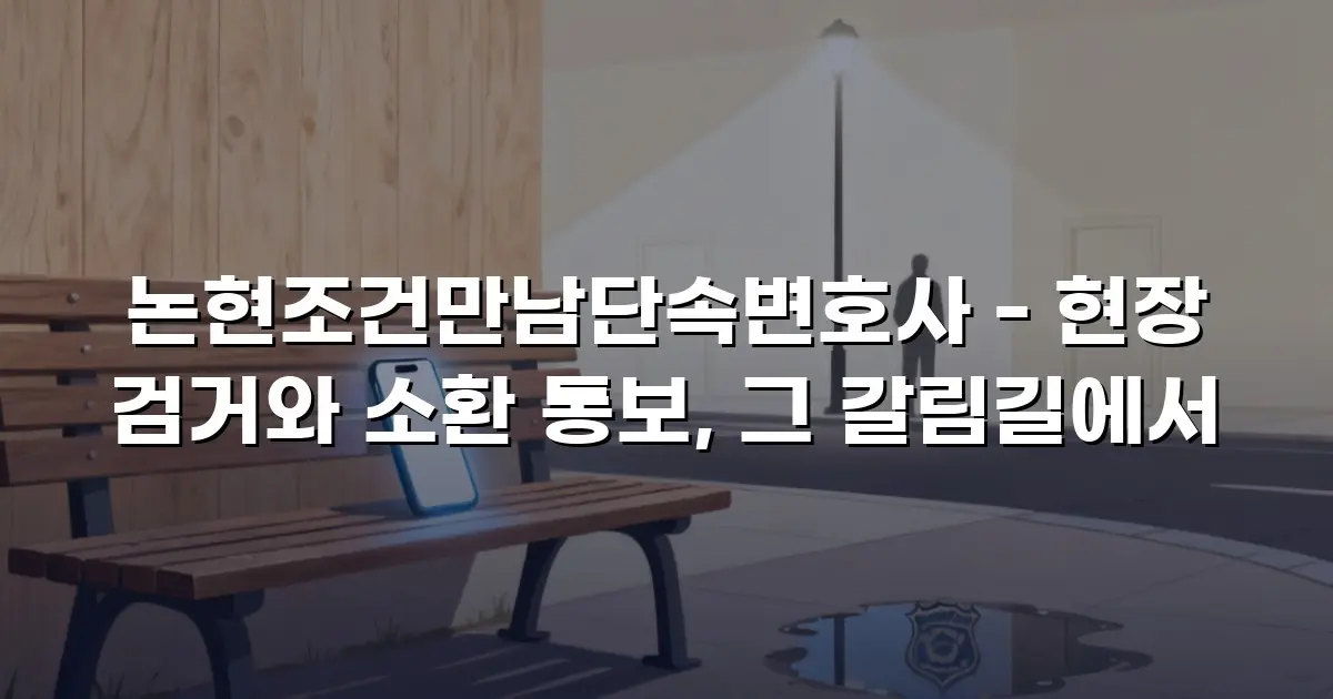 논현조건만남단속변호사 - 현장 검거와 소환 통보, 그 갈림길에서