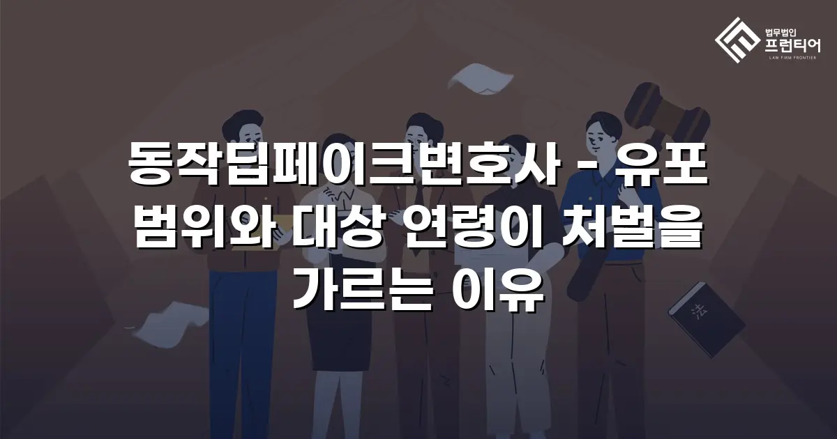 동작딥페이크변호사 - 유포 범위와 대상 연령이 처벌을 가르는 이유
