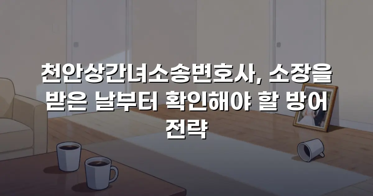 천안상간녀소송변호사, 소장을 받은 날부터 확인해야 할 방어 전략
