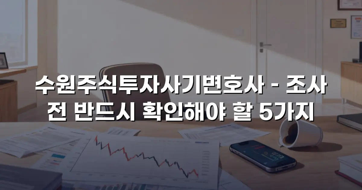 수원주식투자사기변호사 – 조사 전 반드시 확인해야 할 5가지