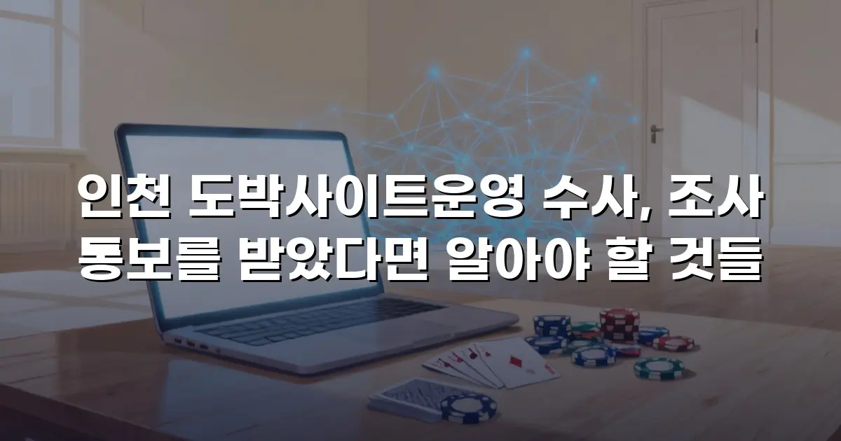 인천 도박사이트운영 수사, 조사 통보를 받았다면 알아야 할 것들