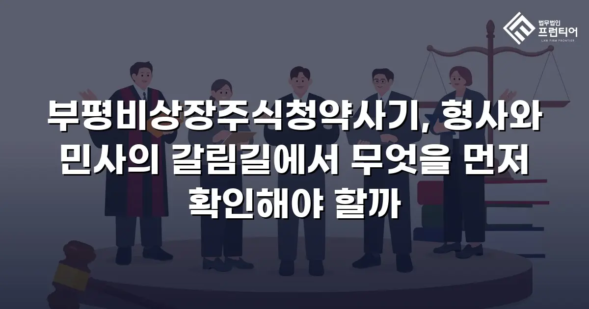 부평비상장주식청약사기, 형사와 민사의 갈림길에서 무엇을 먼저 확인해야 할까