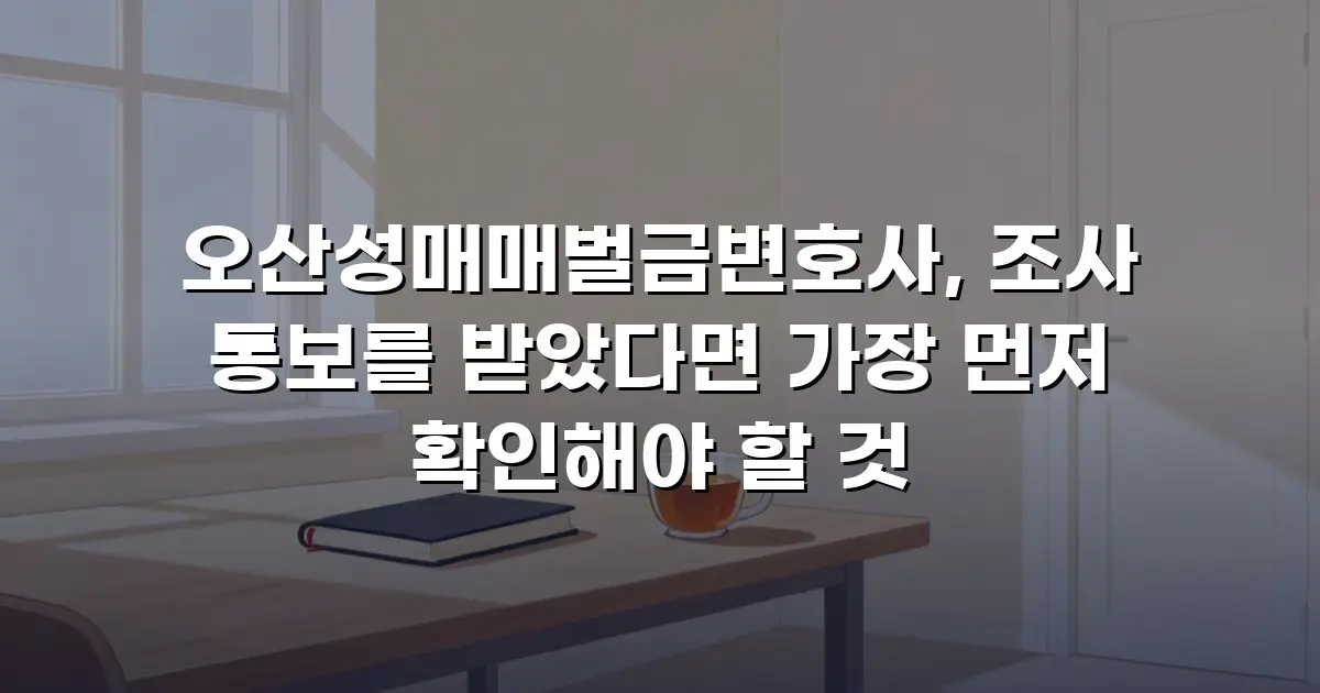오산성매매벌금변호사, 조사 통보를 받았다면 가장 먼저 확인해야 할 것
