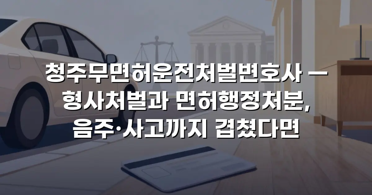 청주무면허운전처벌변호사 — 형사처벌과 면허행정처분, 음주·사고까지 겹쳤다면