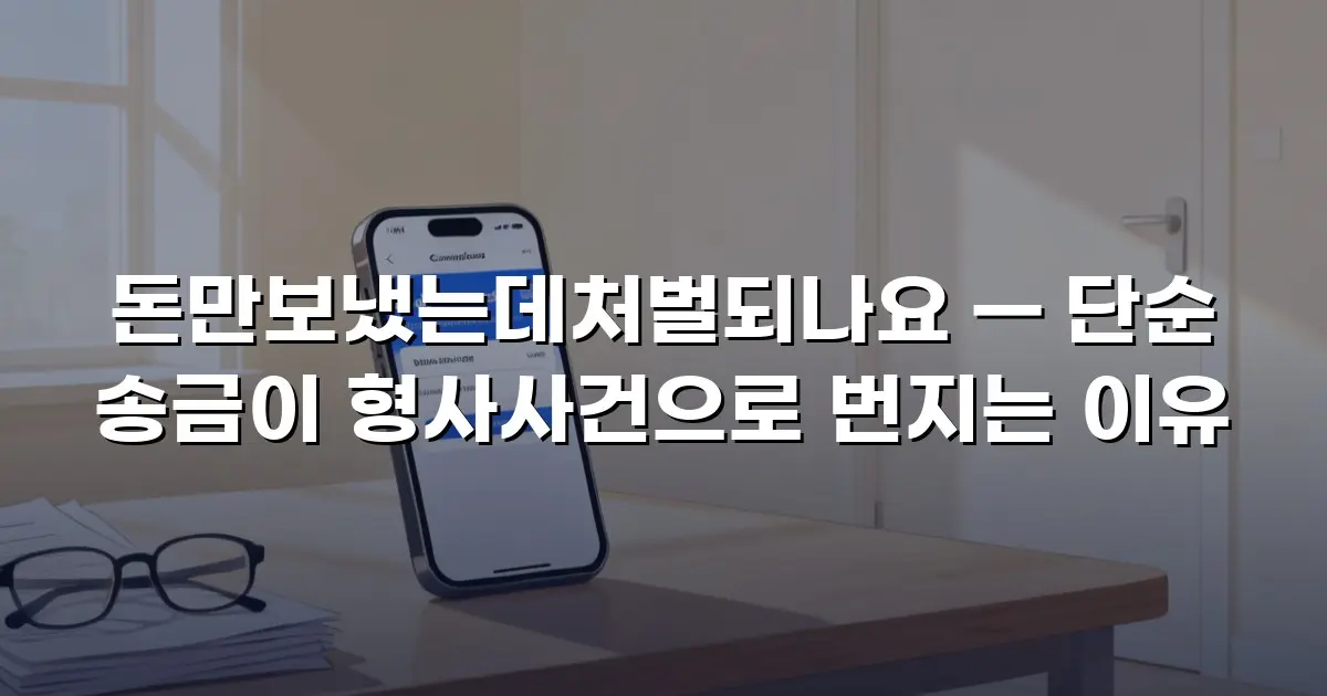 돈만보냈는데처벌되나요 — 단순 송금이 형사사건으로 번지는 이유