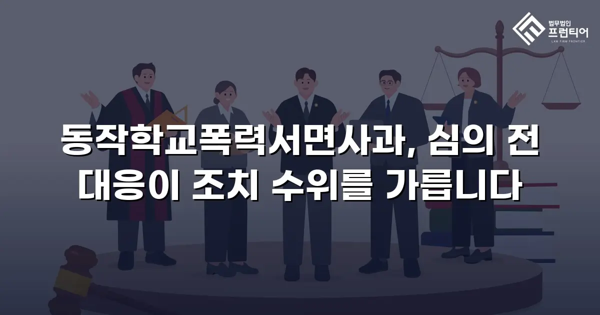 동작학교폭력서면사과, 심의 전 대응이 조치 수위를 가릅니다