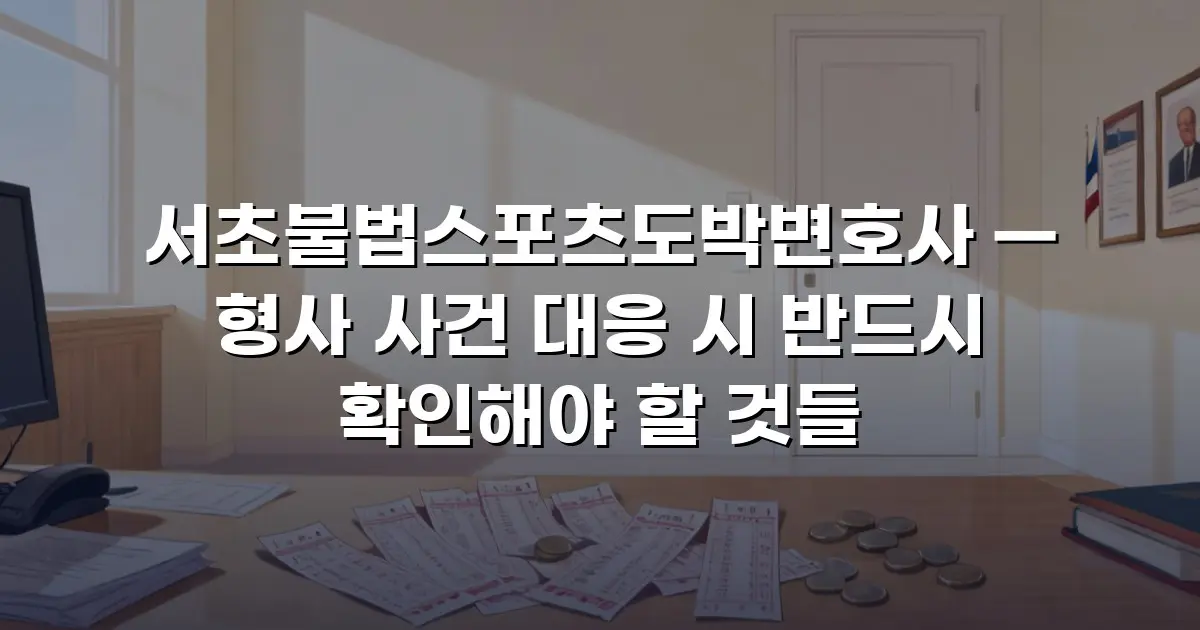 서초불법스포츠도박변호사 — 형사 사건 대응 시 반드시 확인해야 할 것들