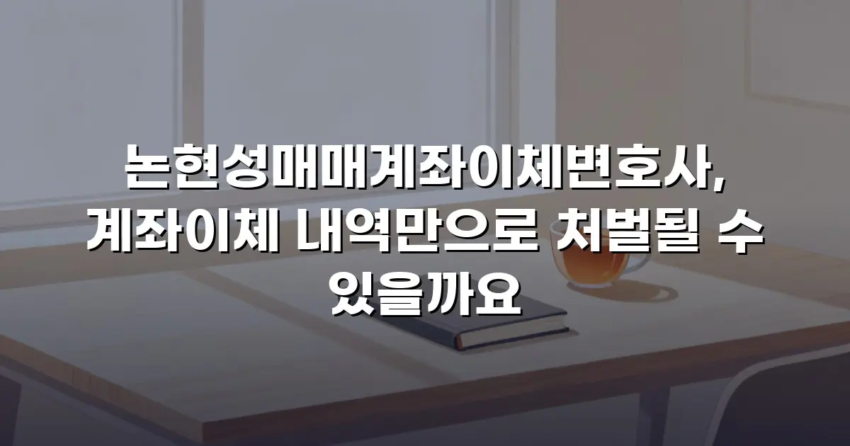 논현성매매계좌이체변호사, 계좌이체 내역만으로 처벌될 수 있을까요