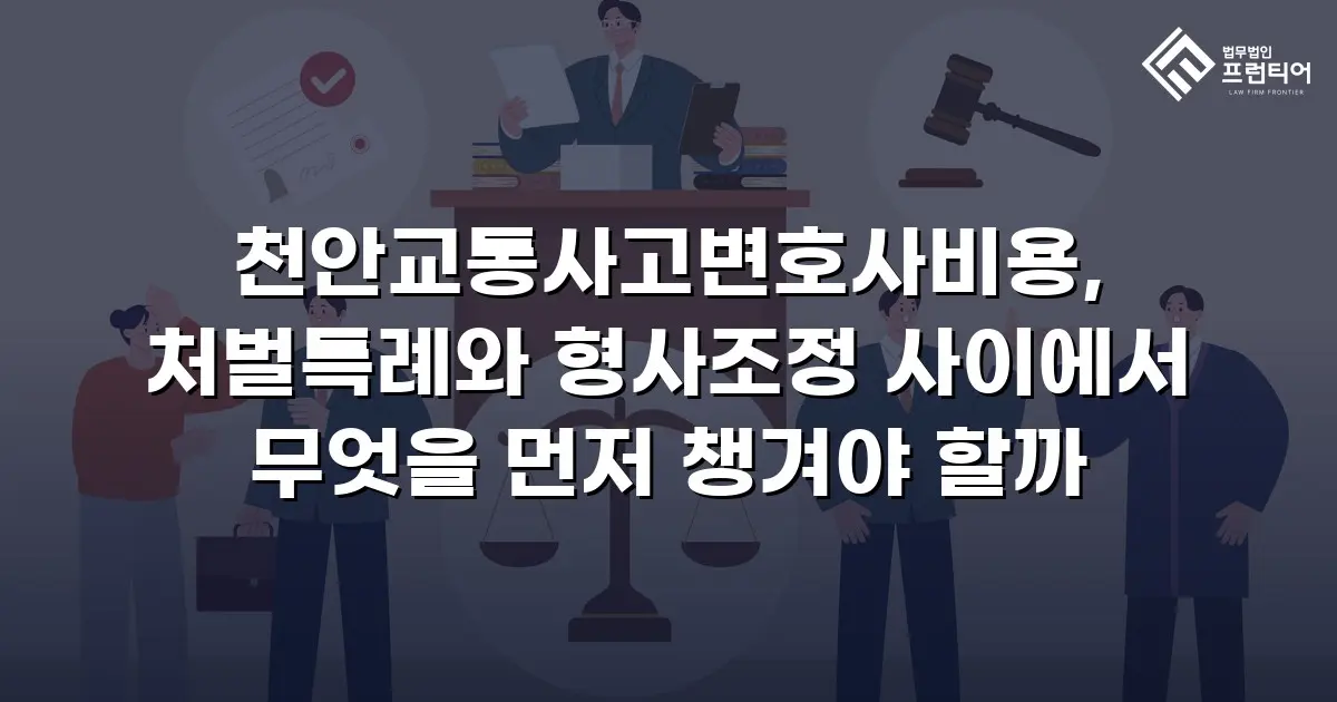천안교통사고변호사비용, 처벌특례와 형사조정 사이에서 무엇을 먼저 챙겨야 할까