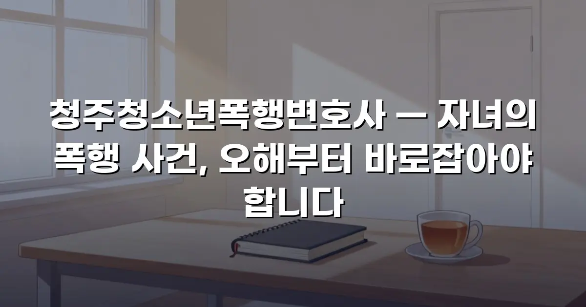 청주청소년폭행변호사 — 자녀의 폭행 사건, 오해부터 바로잡아야 합니다
