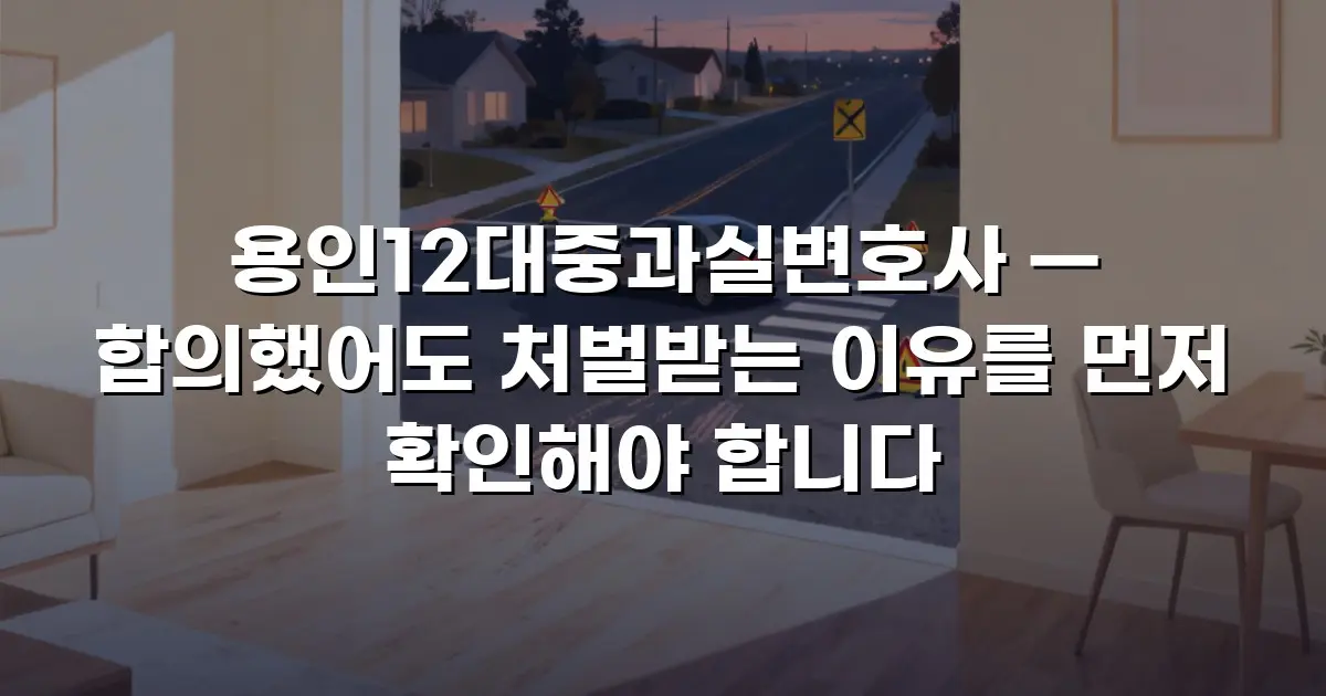 용인12대중과실변호사 — 합의했어도 처벌받는 이유를 먼저 확인해야 합니다