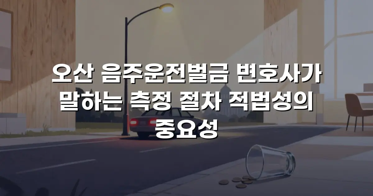 오산 음주운전벌금 변호사가 말하는 측정 절차 적법성의 중요성