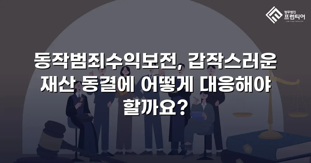 동작범죄수익보전, 갑작스러운 재산 동결에 어떻게 대응해야 할까요?