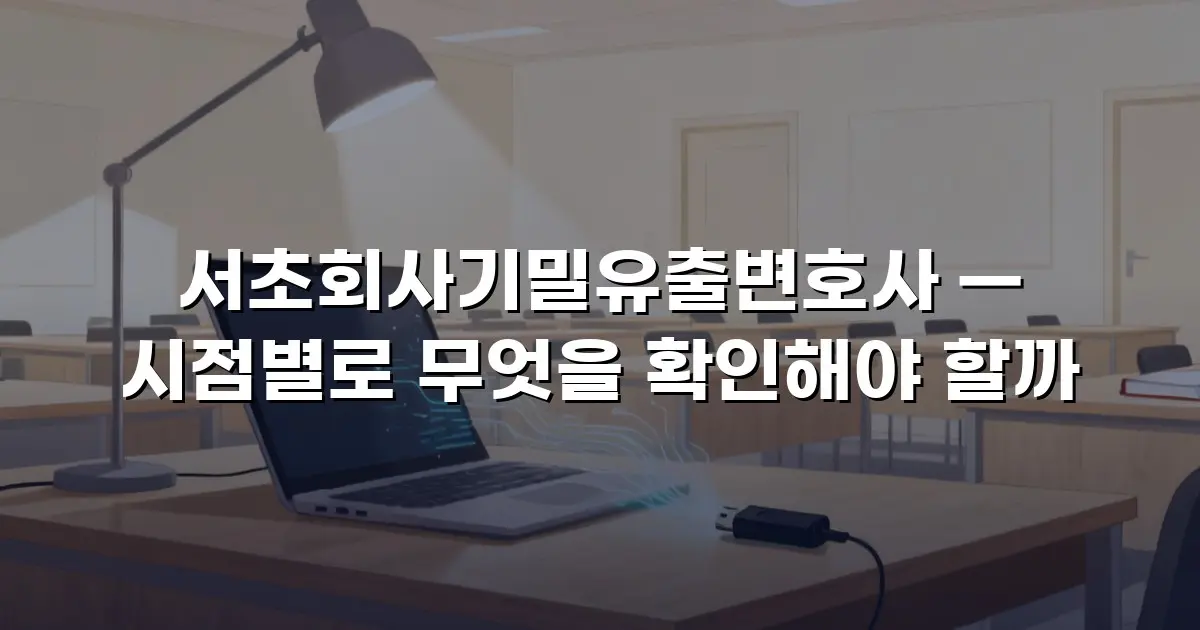 서초회사기밀유출변호사 — 시점별로 무엇을 확인해야 할까
