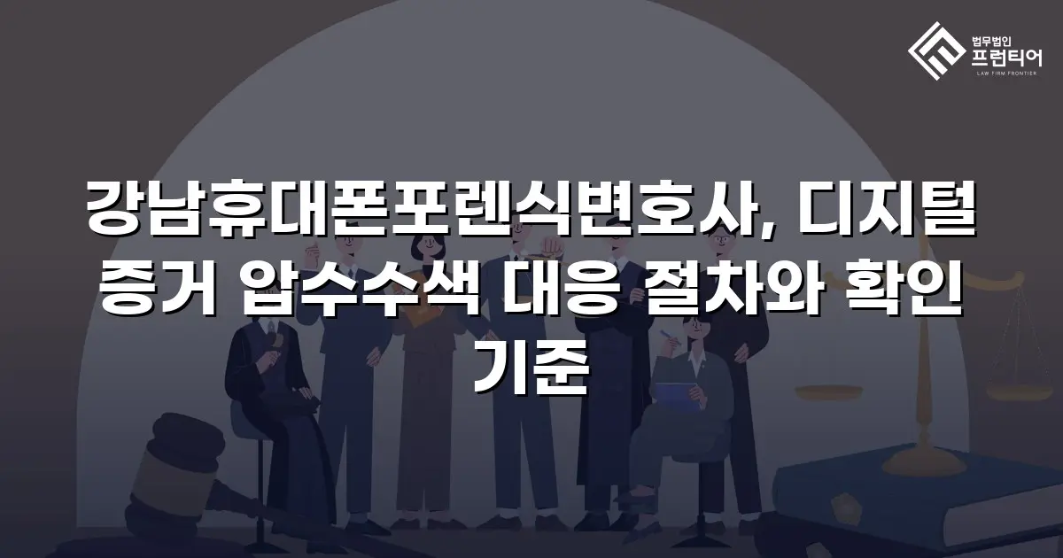 강남휴대폰포렌식변호사, 디지털 증거 압수수색 대응 절차와 확인 기준