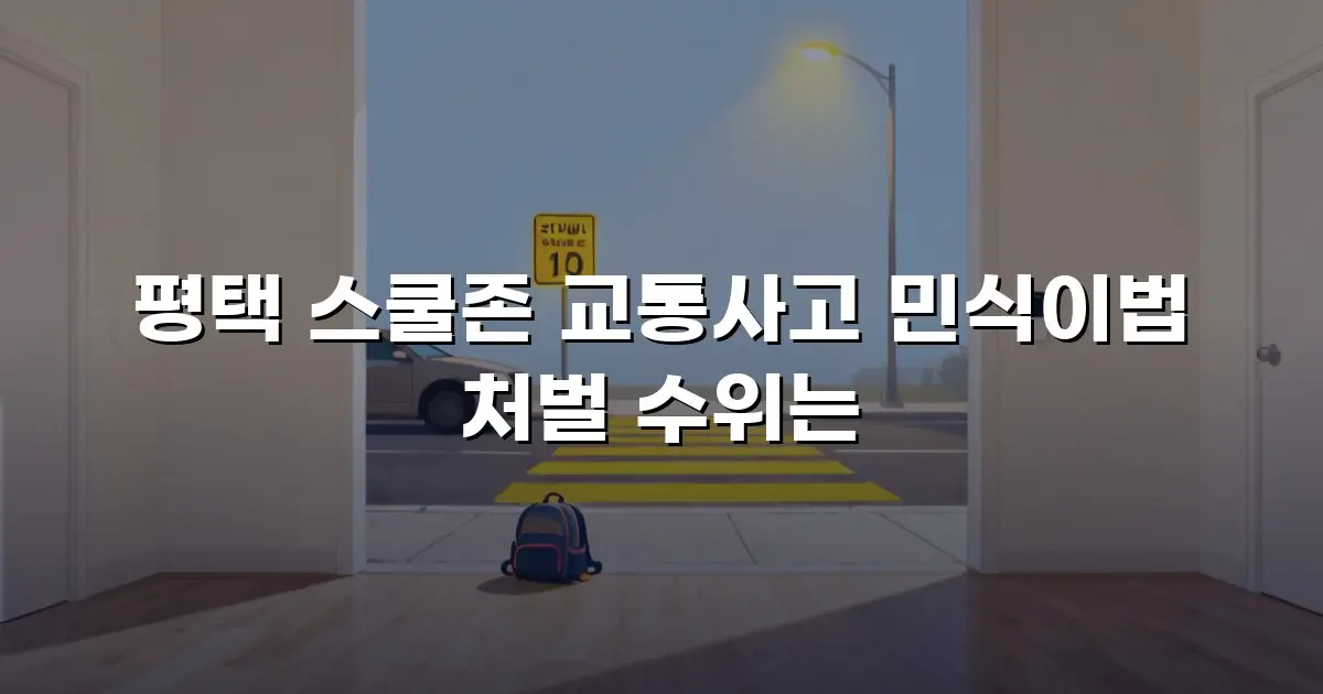 평택 스쿨존 교통사고 민식이법 처벌 수위는