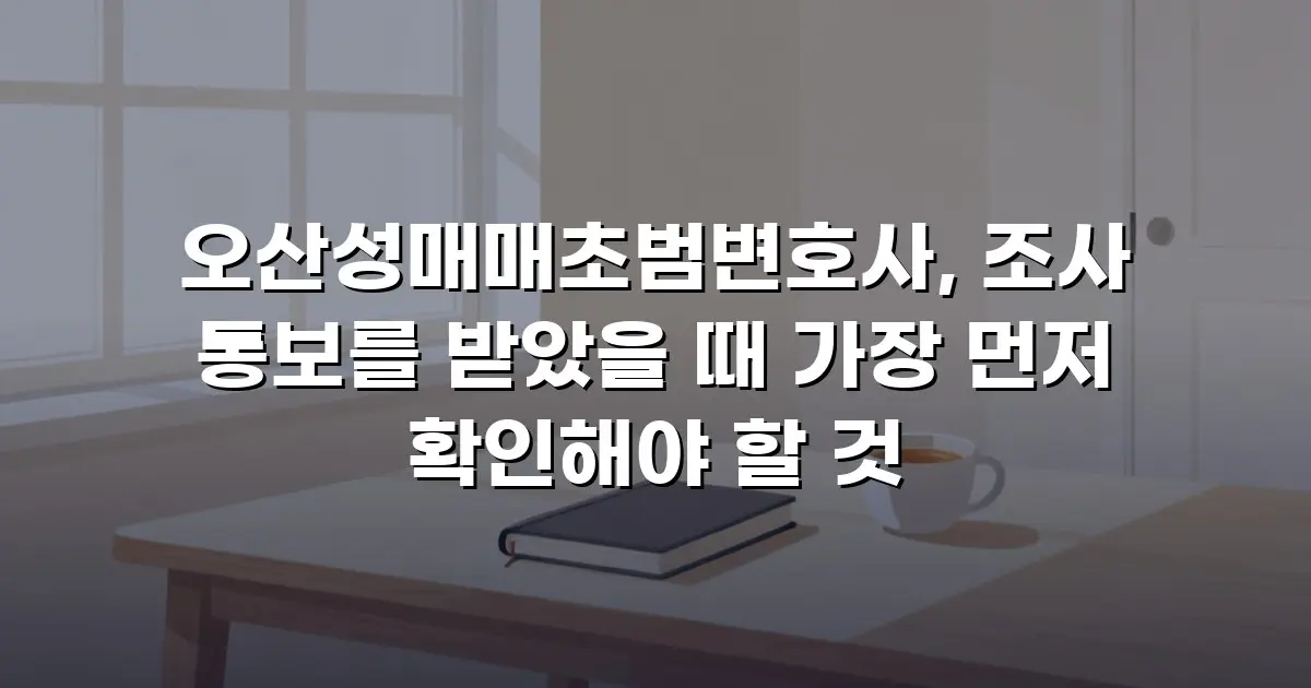 오산성매매초범변호사, 조사 통보를 받았을 때 가장 먼저 확인해야 할 것
