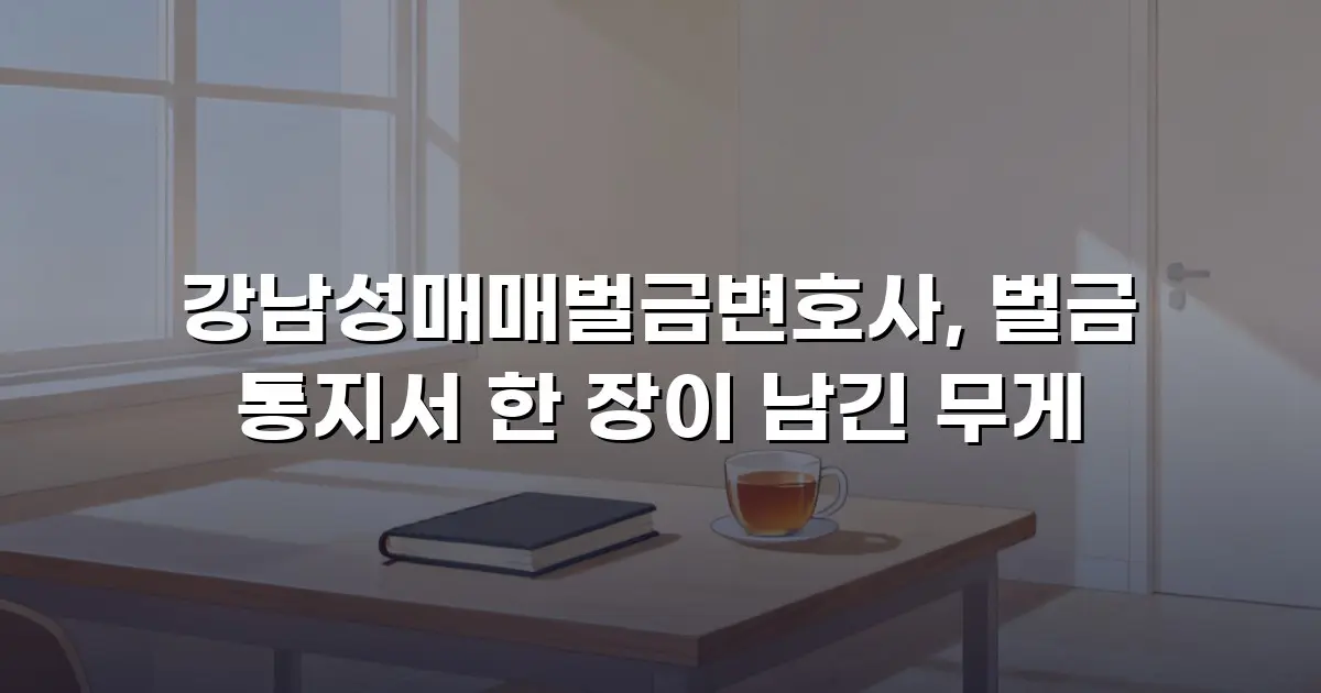 강남성매매벌금변호사, 벌금 통지서 한 장이 남긴 무게
