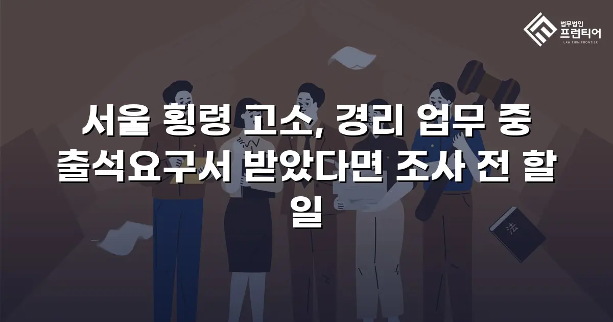 서울 횡령 고소, 경리 업무 중 출석요구서 받았다면 조사 전 할 일